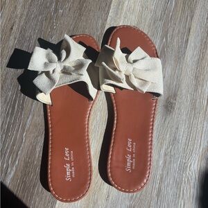 Cream Bow Sandals